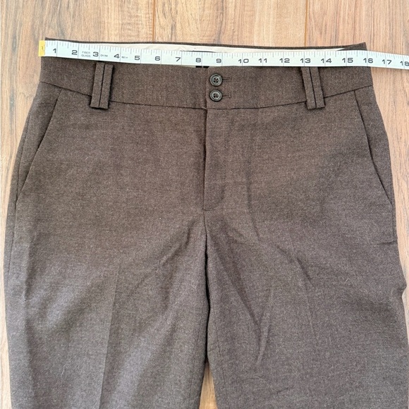 Banana Republic Martin Fit Brown Wool Wide Leg Trouser Pants Size 8 - Picture 6 of 10